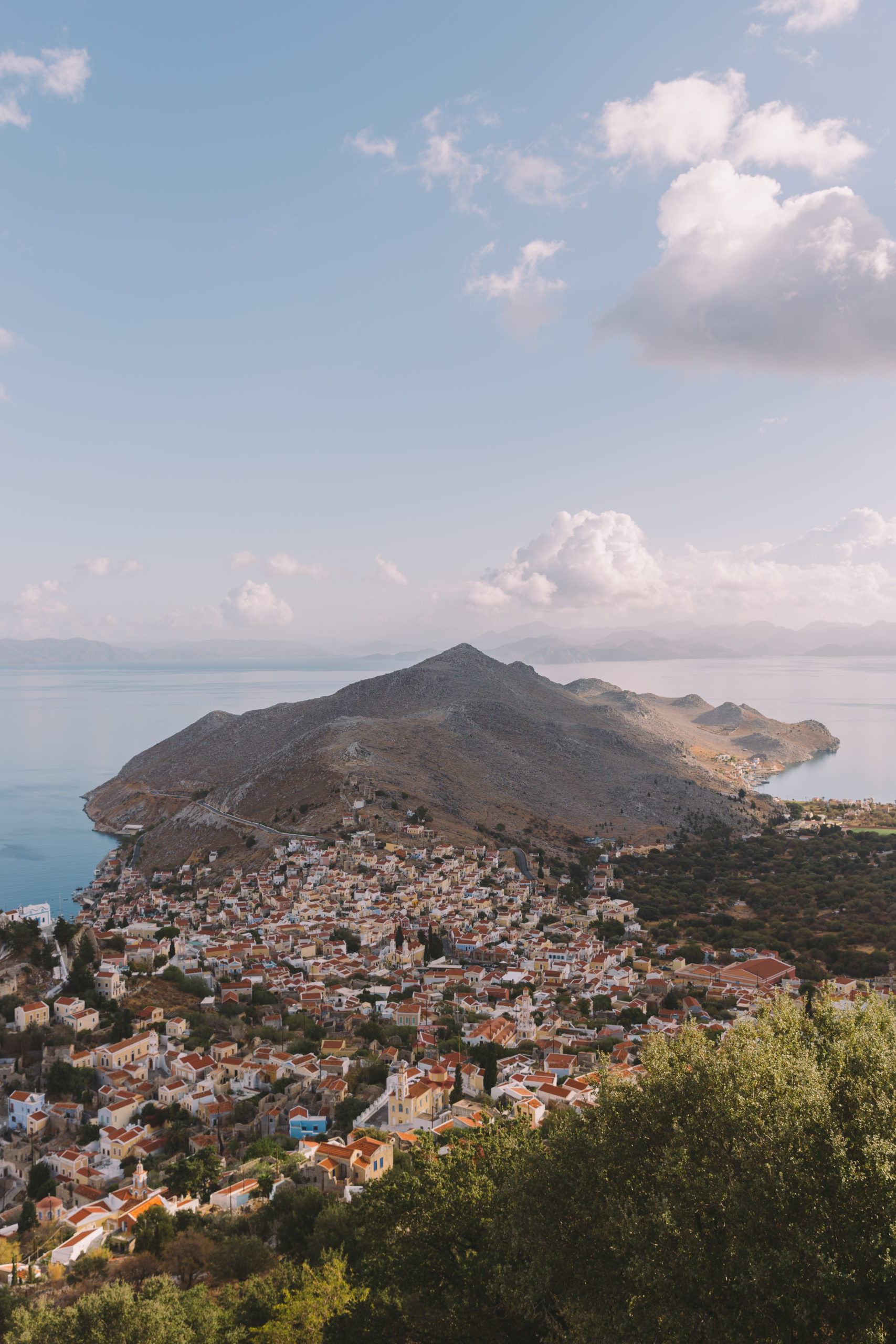 panoramic view Symi Island Greece 