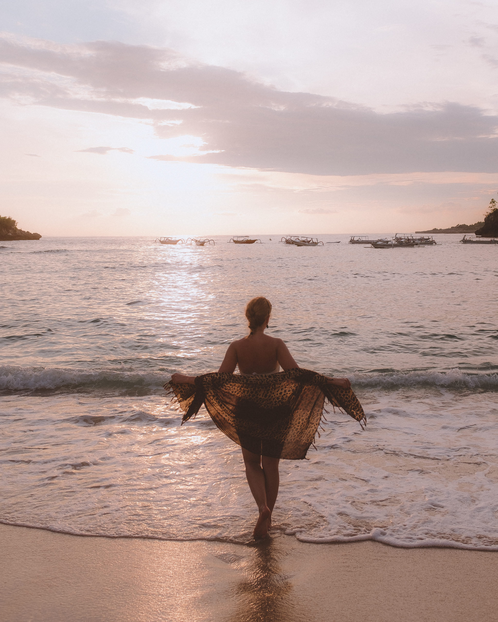 Atuh beach sunset photos