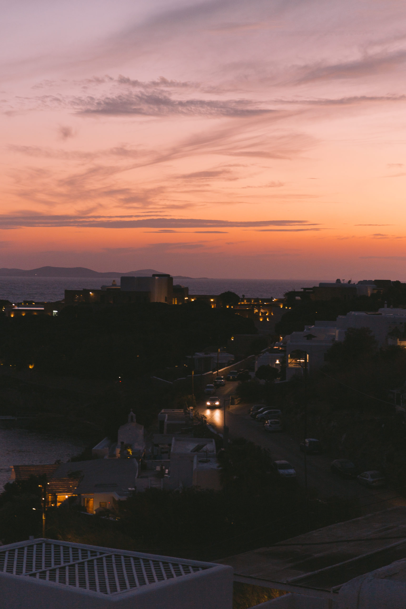 Sunset in Mykonos island