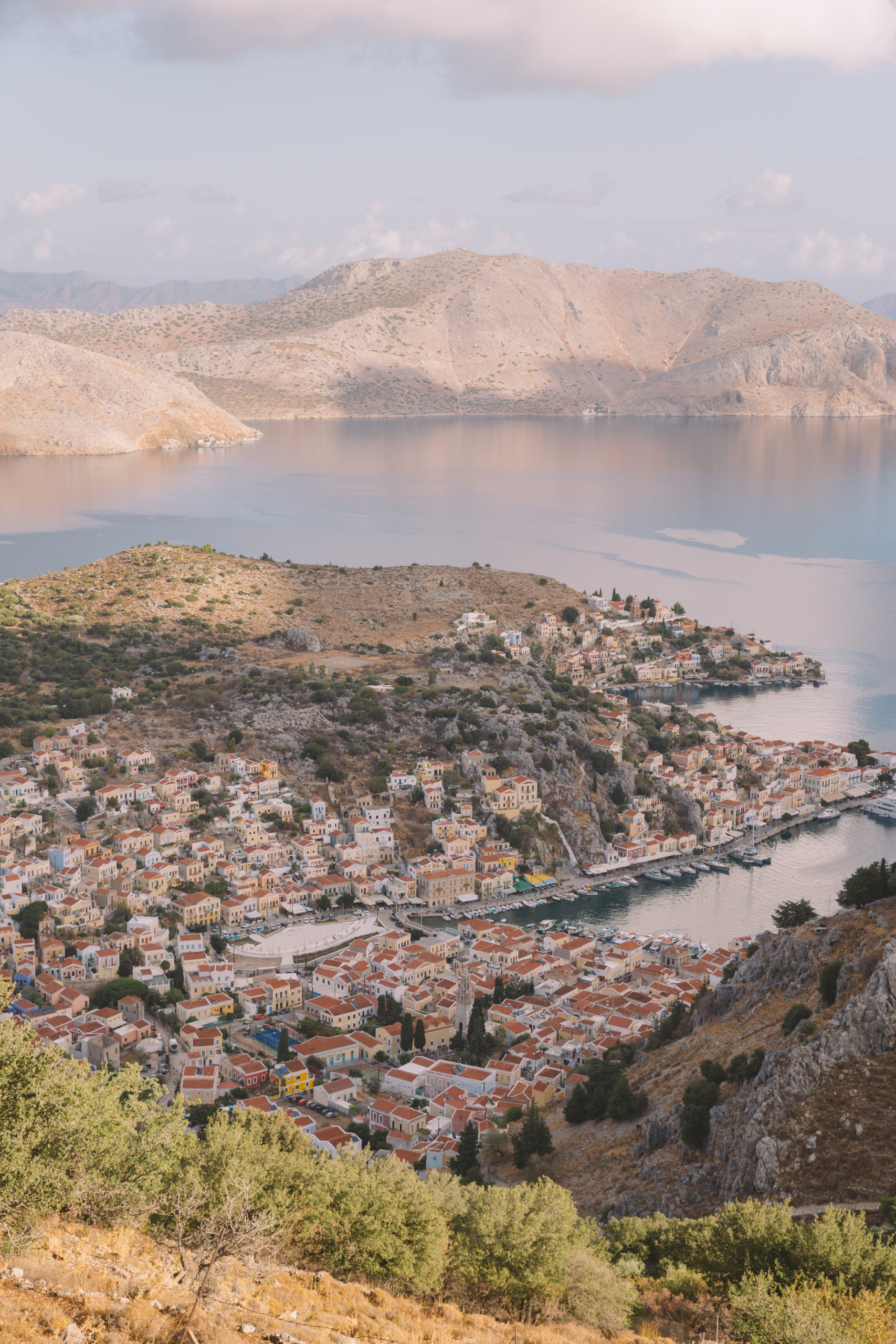 panoramic view Symi Island Greece 
