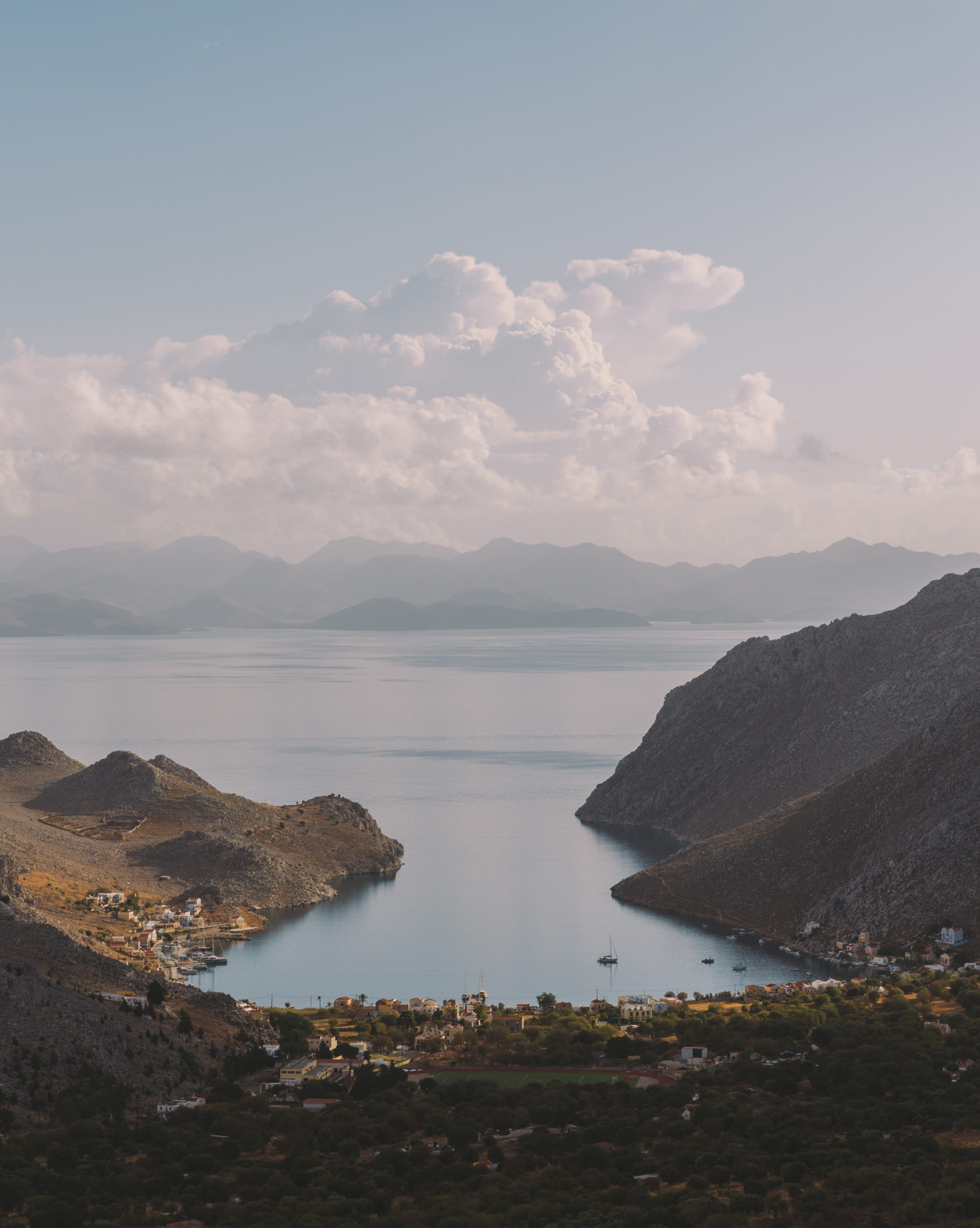 panoramic view Symi Island Greece 