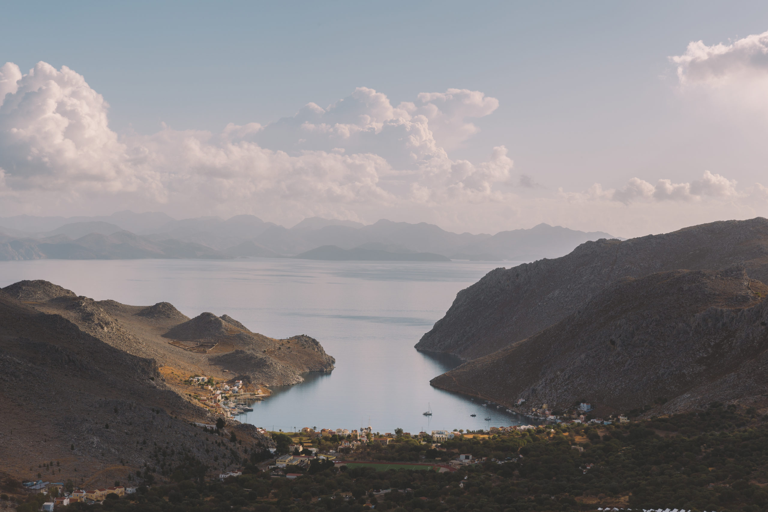 panoramic view Symi Island Greece 